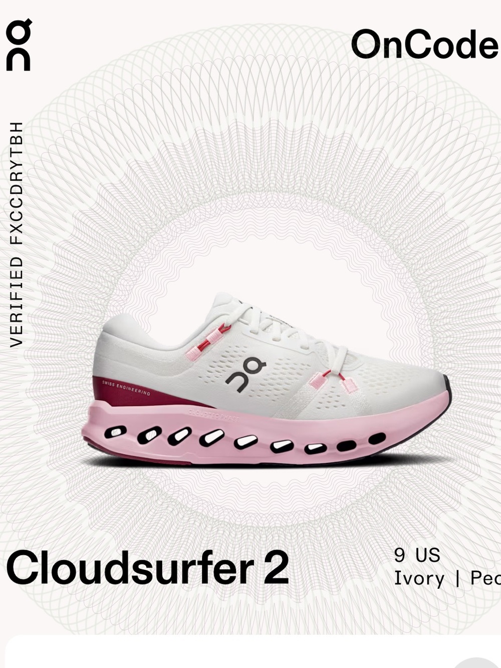 On Running Cloudsurfer 2 Sneakers In Ivory And Peony Pink